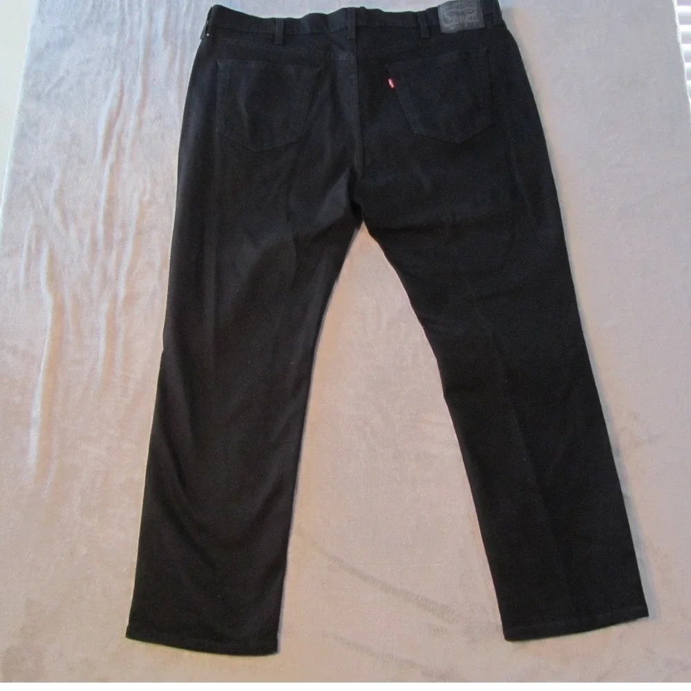 Levis 541 Athletic Taper Jeans Mens 44x32 Black Solid Stretch Denim Big and Tall
